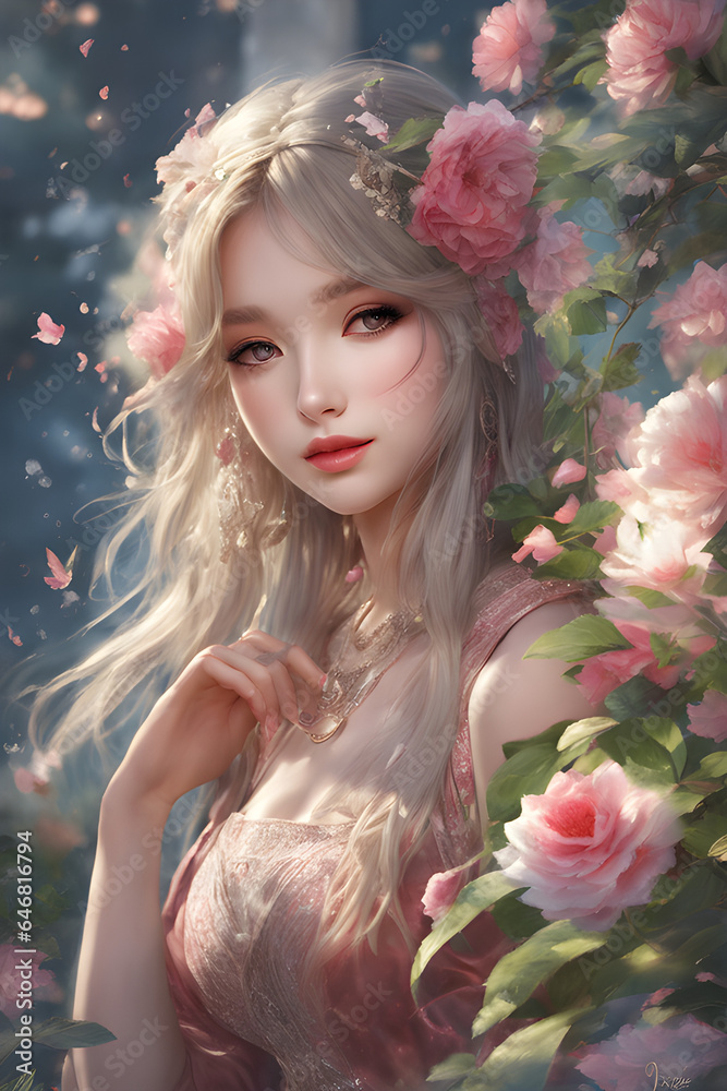 portrait of a girl in the garden portrait of a girl in the garden