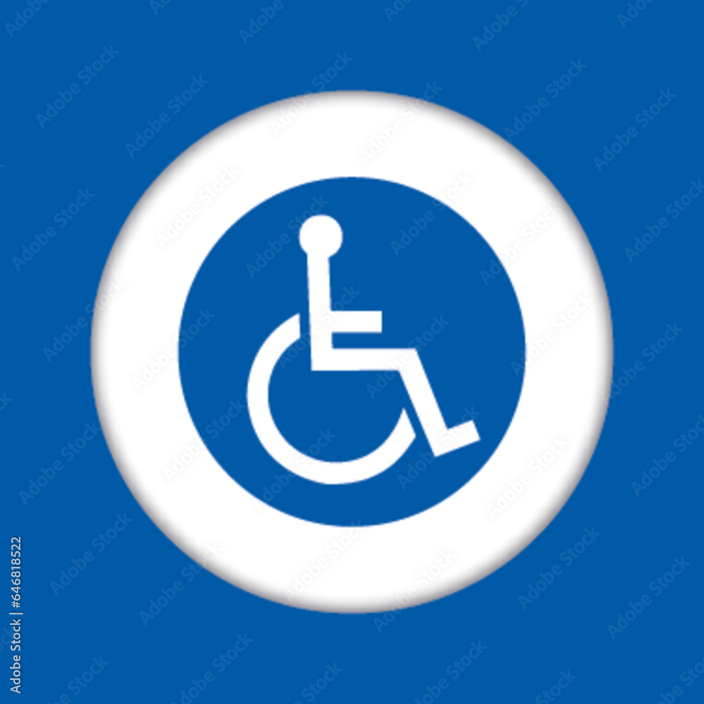 Panneau fond bleu equipement protection travail obligatoire place zone handicap handicape