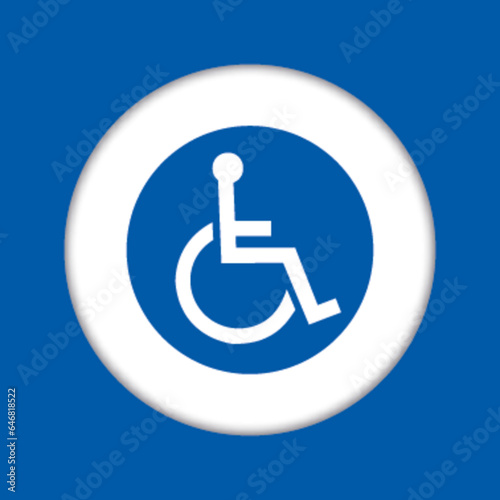 Panneau fond bleu equipement protection travail obligatoire place zone handicap handicape