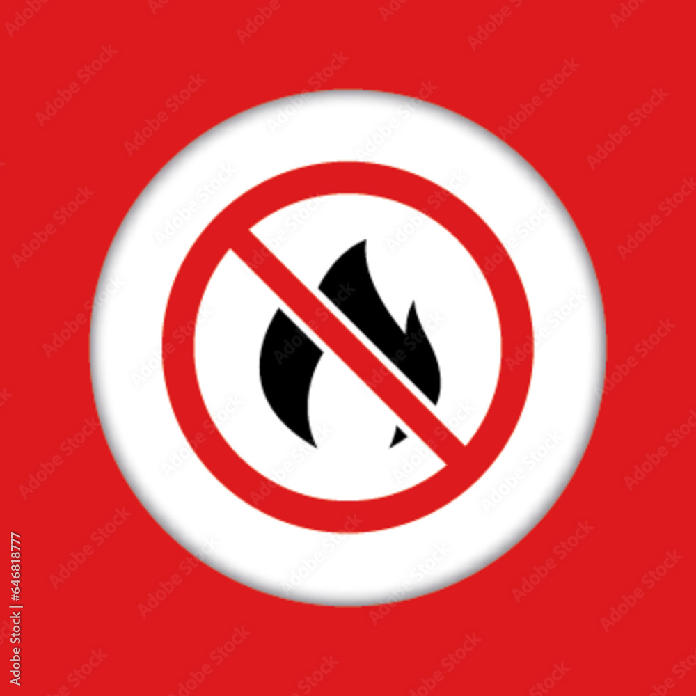 Panneau fond rouge interdit danger ne pas bruler feu Panneau fond rouge interdit danger ne pas bruler feu