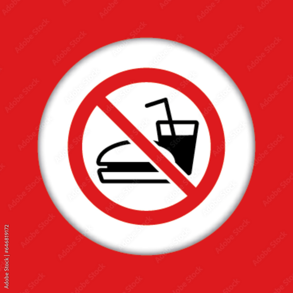 Panneau fond rouge interdit ne pas manger boire Panneau fond rouge interdit ne pas manger boire