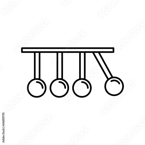 Physics line icon, outline vector sign, Newton's cradle symbol, flat illustration on white background..eps