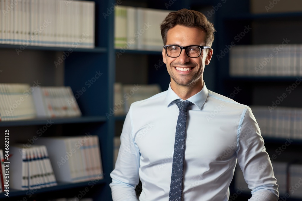 Fototapeta premium Caucasian Man Accountant Background Captivating Generative AI