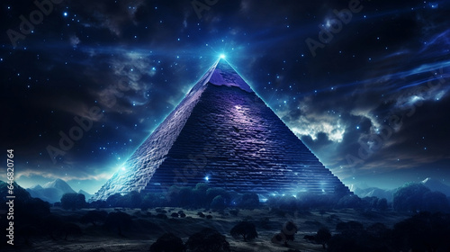 Mystical Pyramid on a Starry Night