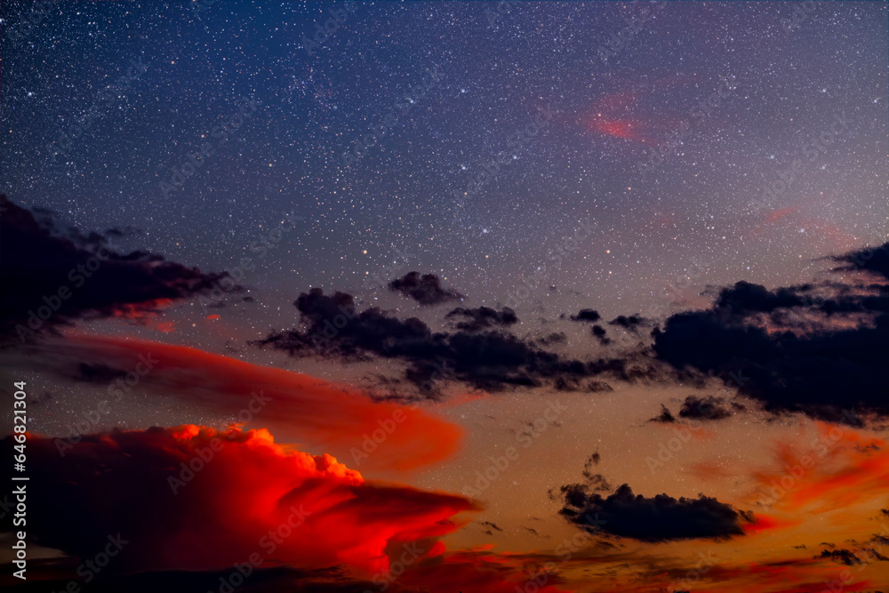 Fototapeta premium a Christmas star shines at night over the mountains of Bethlehem