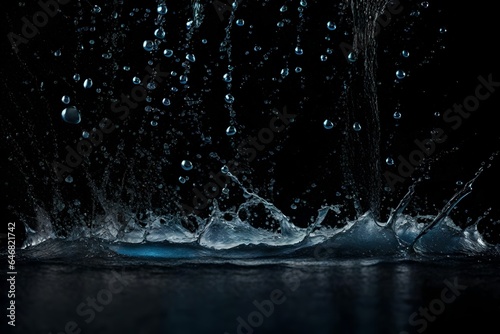Splash of water on a black background.