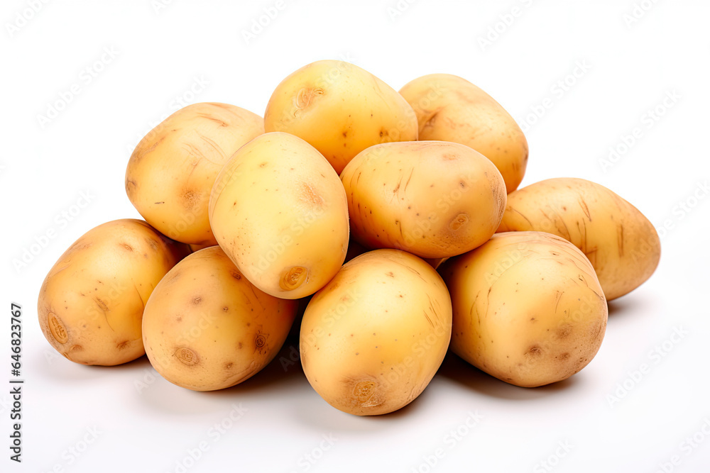 Fresh raw potatoes isolated on white background Fresh raw potatoes isolated on white background
