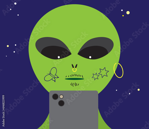 Teenage Alien on Cell Phone