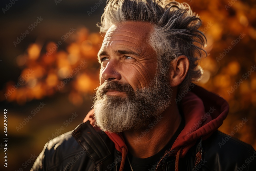 Close-up portrait of a middle-aged man with a beard Close-up portrait of a middle-aged man with a beard