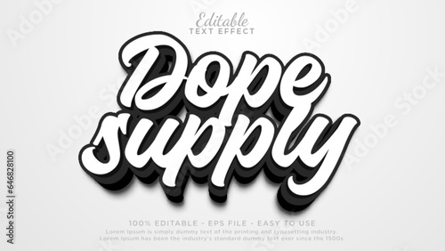 Black and white text effect. Editable text template for brand or product