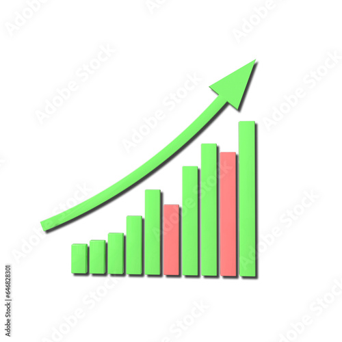 Free Download 3D Growing Business Infographic - Positive Growth in Bar Chart - GFXLoad