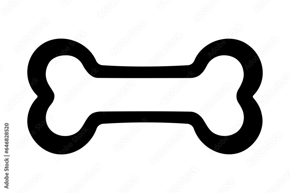 Outlined Dog Bone Cartoon symbol icon. Vector illustration Outlined Dog Bone Cartoon symbol icon. Vector illustration