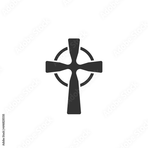 Celtic cross icon in modern flat style. Vector illustration