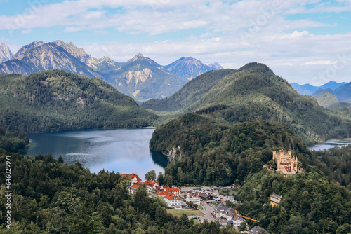 An amazing view from the famous Neuschwanstein Castle in Bavaria, Southern Germany