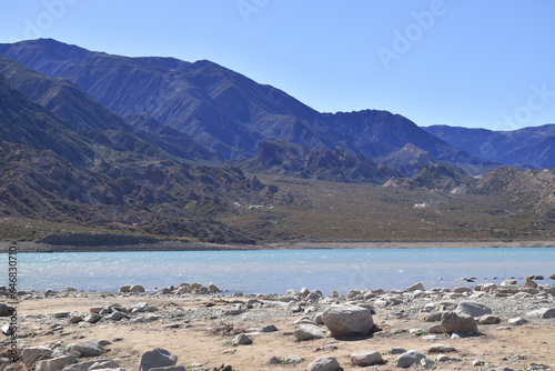 beautiful scenery of the potrerillos dam in mendoza argentina