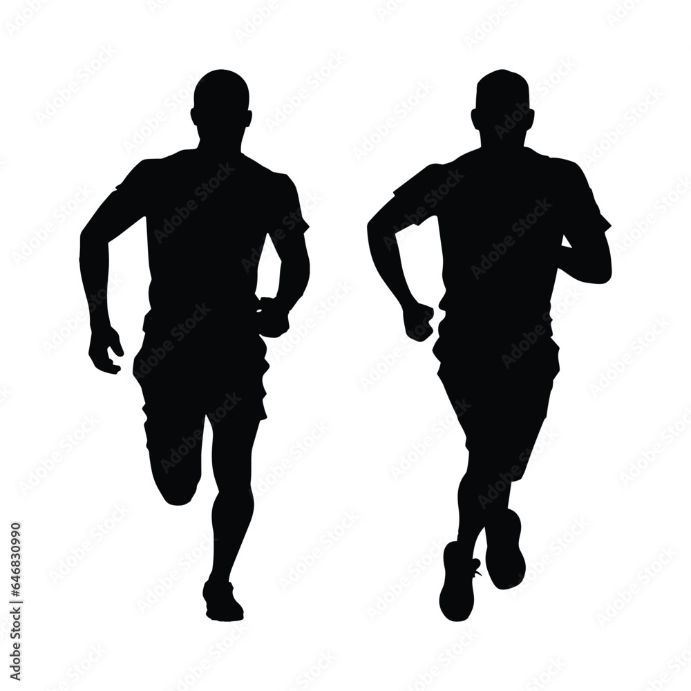 Running Silhouette on White Background