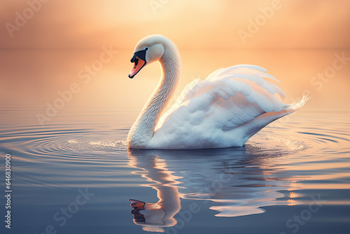 close up of a swan on the lake
