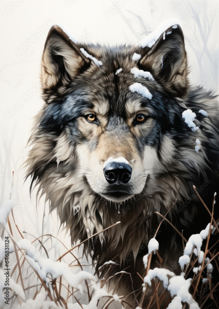 book cover design wolf in the snow white background
book cover design wolf in the snow white background