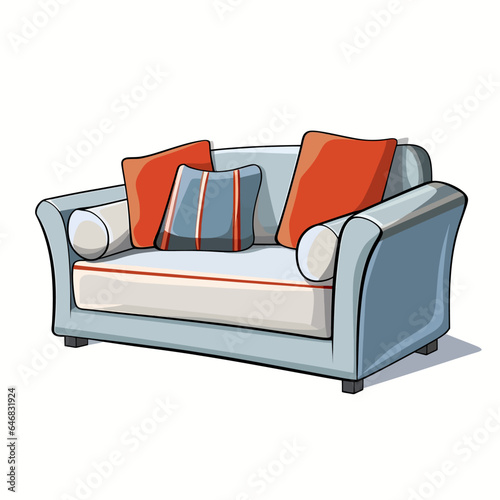 Sofa - illustartion, vector (Generative AI)