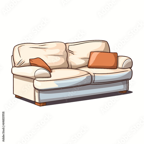 Sofa - illustartion, vector (Generative AI)