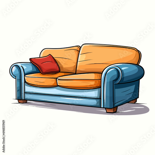 Sofa - illustartion, vector (Generative AI)