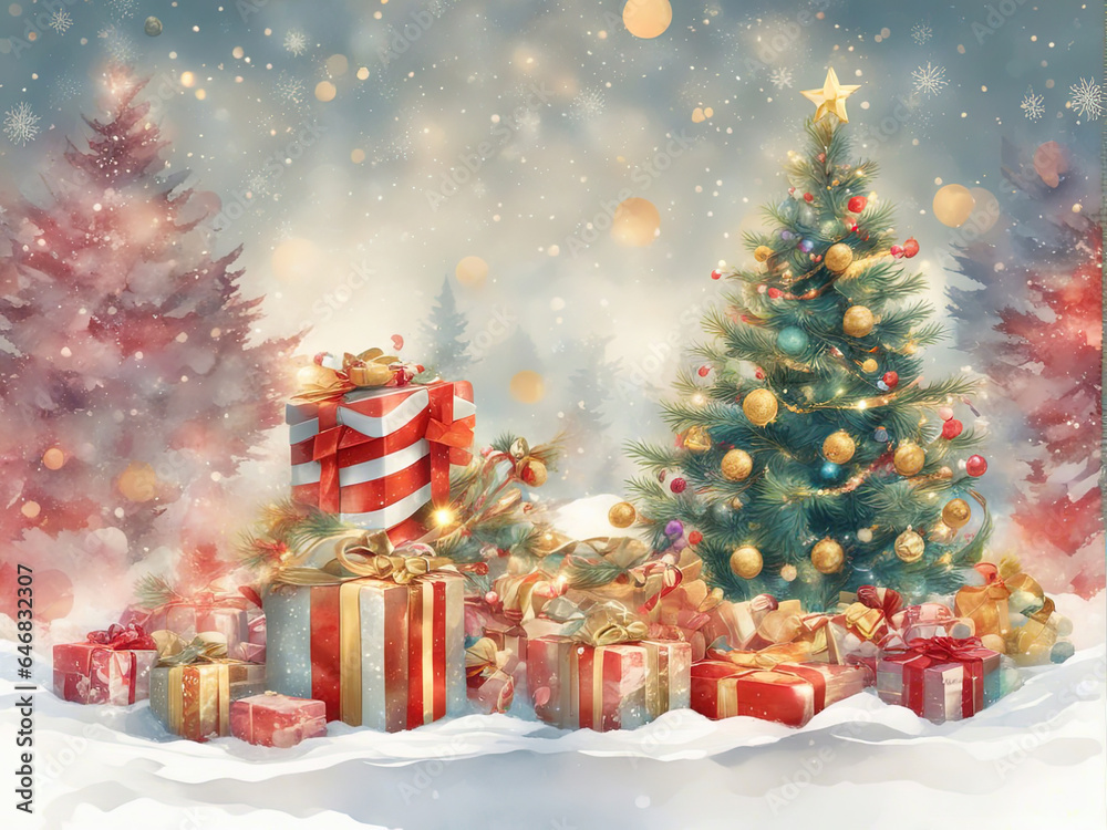 Christmas and new year background with Generative AI.