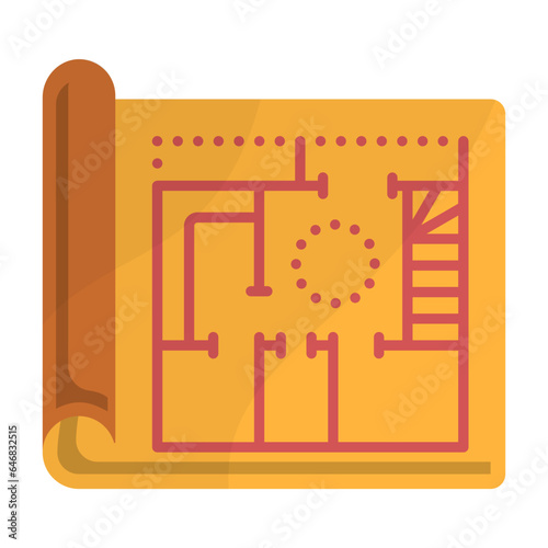 Site Blueprint and Diagrams concept, Detailed representation of project vector icon design, Handyman Service symbol, House Repairing sign, Civil Engineering and Building Contractor stock illustration