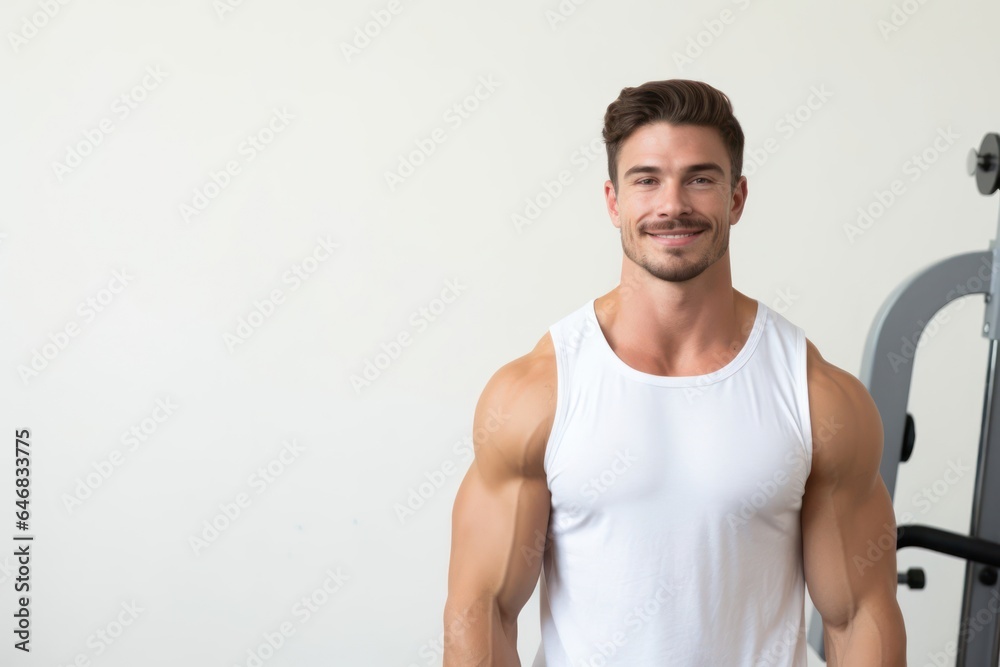 Caucasian Man Fitness Trainer Background Hard Working Generative AI Caucasian Man Fitness Trainer Background Hard Working Generative AI
