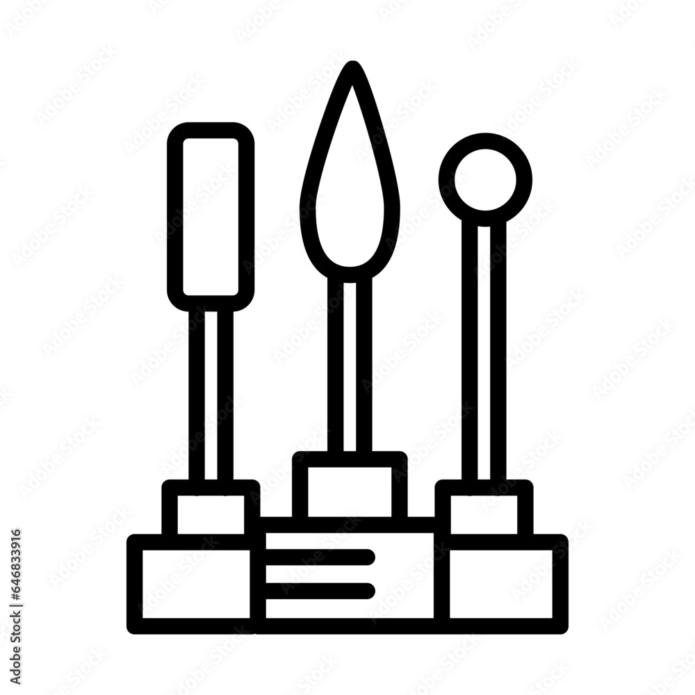 Milling cutter for manicure line icon isolated on white background. Apparatus for manicure. Manicure tools. Outline vector isolated on white background Milling cutter for manicure line icon isolated on white background. Apparatus for manicure. Manicure tools. Outline vector isolated on white background
