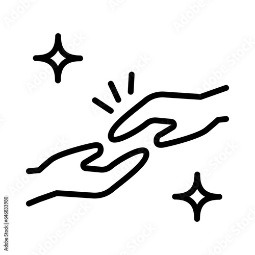 Hand care, manicure, massage, spa, body health thin line web symbol. Linear style sign for mobile concept and web design. Vector pictogram, infographic vector