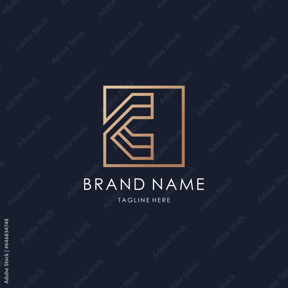 letter K logo simple monogram initial technology creative line design luxury golden style letter K logo simple monogram initial technology creative line design luxury golden style
