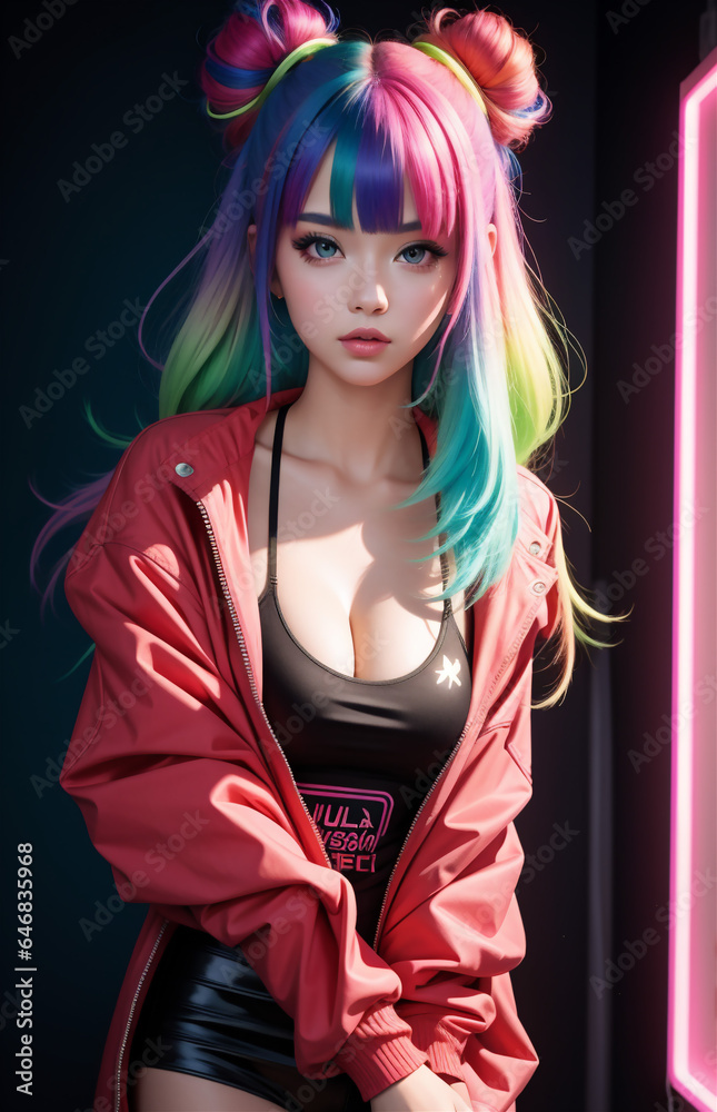 Fashionable brunette girl in cyber city. Girl wearing futuristic dress. Very Beautiful Female portraits. Fashionable brunette girl in cyber city. Girl wearing futuristic dress. Very Beautiful Female portraits.