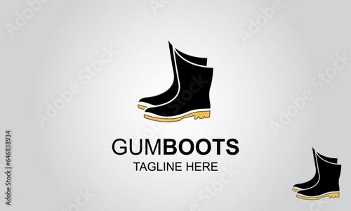 Wallpaper Mural Gum Boots Logo Design Template. Waterproof Shoes Logo. Torontodigital.ca