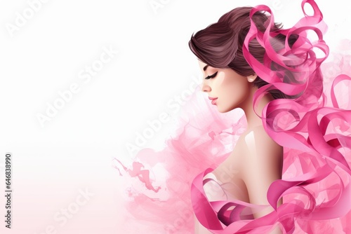 breast cancer day concept and pink ribbon. ai generated © wasan