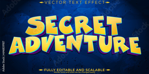 Cartoon adventure text effect, editable cartoon and kids text style