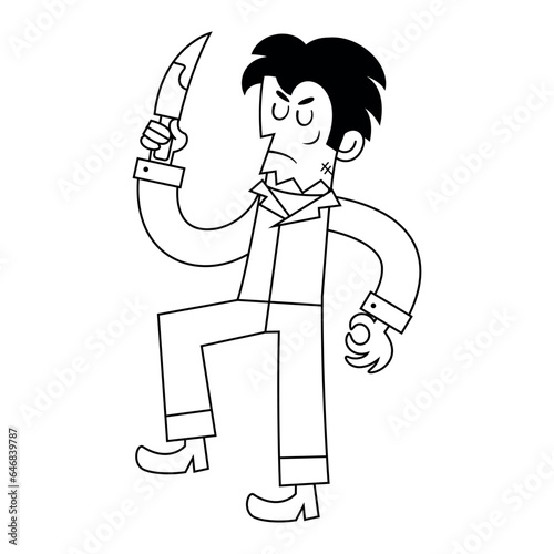 vector murderer mask cartoon halloween illustration isolated