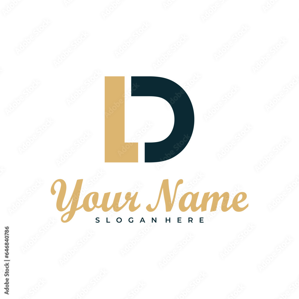 Letter LD logo design vector. Luxury LD logo design template concept - obrazy, fototapety, plakaty 