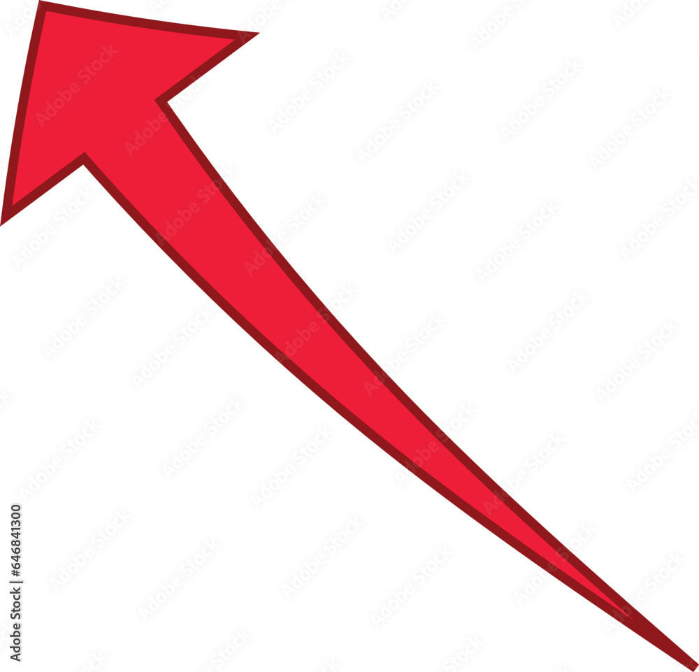 Red colored arrows outline icon, Arrow symbol isolated on white background. Best use for social media, marketing, advertisement and direction.