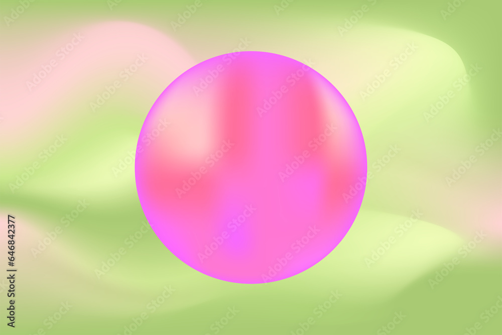 Abstract lime green background with pink fluid circle, perfect for presentations, modern posters, trendy beauty banners