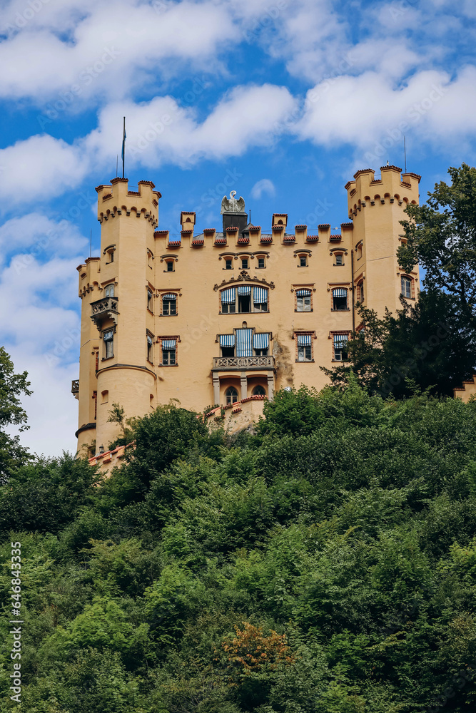 View of the famous Hohenschwangau Castle in Bavaria, Southern Germany View of the famous Hohenschwangau Castle in Bavaria, Southern Germany