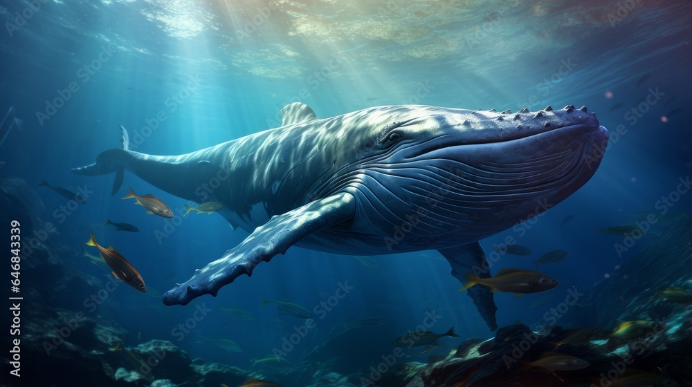 Naklejka premium blue whale