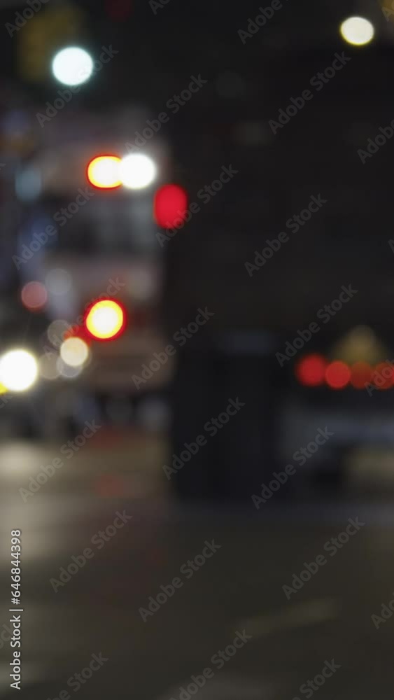 Transport, jammed street at New York City, nighttime, vertical short video Transport, jammed street at New York City, nighttime, vertical short video