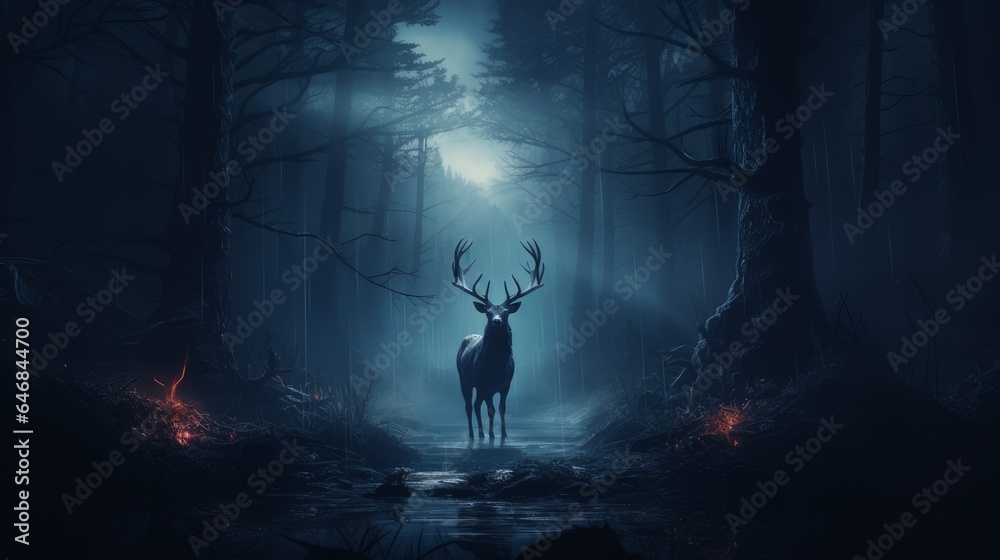 Fototapeta premium deer at night