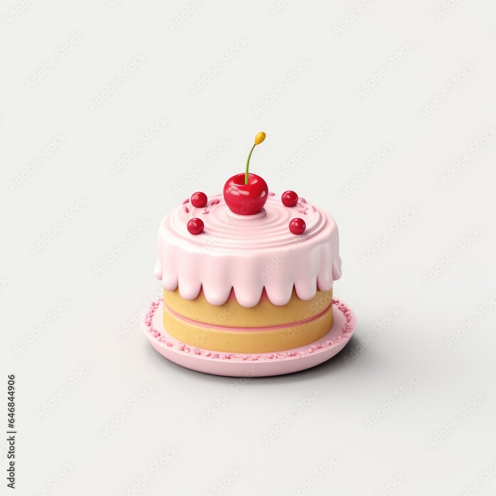 Cake mascot for a company 3D logo. Generative AI Cake mascot for a company 3D logo. Generative AI