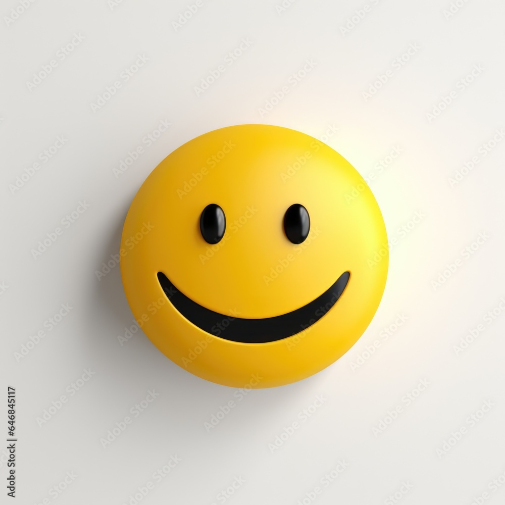 Fototapeta premium Smiley Face mascot for a company 3D logo. Generative AI
