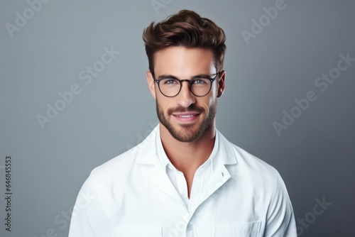 Caucasian Male Optometrist Background Stylish Generative AI