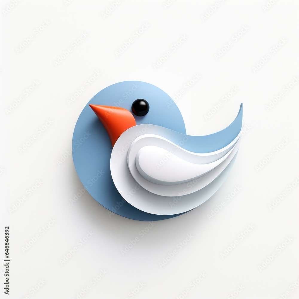 Obraz premium Bird mascot for a company 3D logo. Generative AI