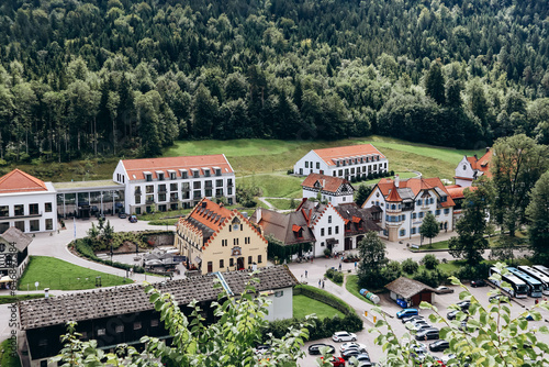 Schwangau, Germany - August 12, 2023: Hohenschwangau, a village in Germany’s southeastern state of Bavaria. photo