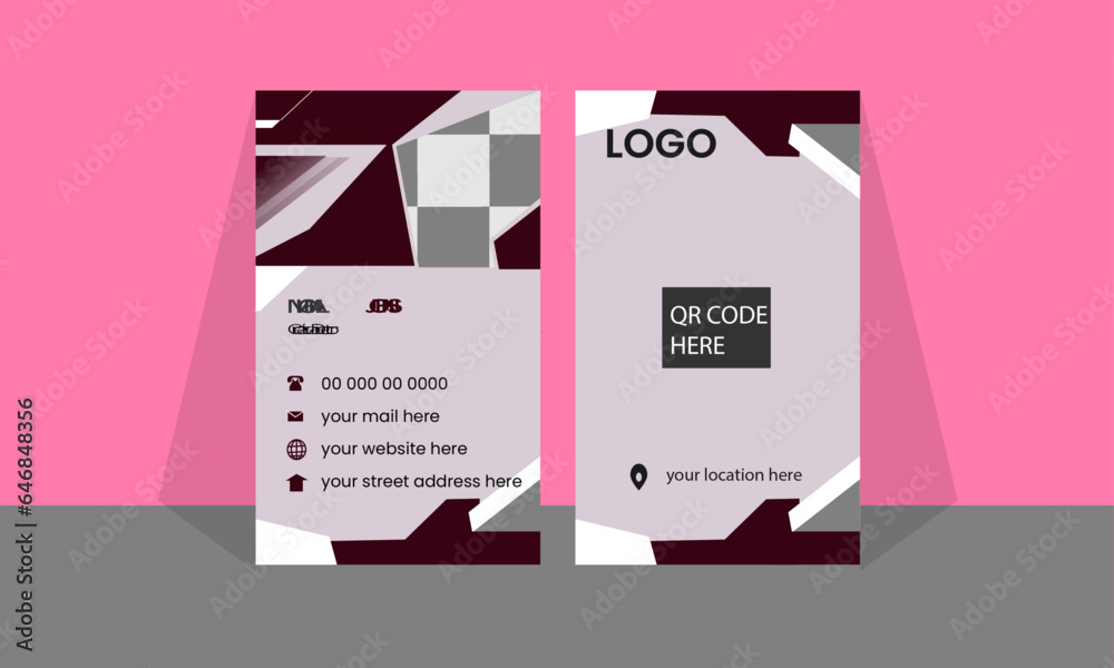 Naklejka premium Modern shape with abstract sided creative business card template. business card design with gold style minimalist print and landscape orientation.
