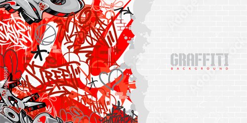 Abstract Urban Style Hiphop Graffiti Street Art Vector Illustration Background Template